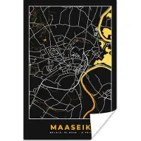PosterMonkey Poster Kaart - Plattegrond - Maaseik - Goud - Stadskaart - 40x60 cm