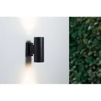 Groenovatie Wandlamp Up & Down, Rond, 2 x 3W, Waterdicht IP54, Zwart