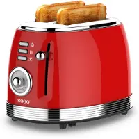 Sogo - Retro Broodrooster - 6 Warmteniveaus - 2 Extra Brede Sleuven - 1630W - Reheat en Ontdooi-functie