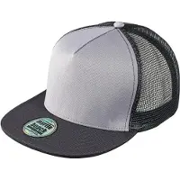Myrtle beach Volwassenen Unisex Pro Mesh 5 Panel Cap (Grijs/Zwart)
