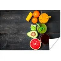 PosterMonkey Poster Fruit - Smoothie - Industrieel - Zomer - 60x40 cm