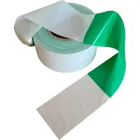 Kortpack - Afzetlint 75mm breed x 250mtr lang, 60my dik - Groen/Wit Geblokt - 1 rol - (027.0054)