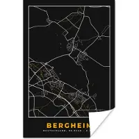 PosterMonkey Poster Duitsland – Black and Gold – Bergheim – Stadskaart – Kaart – Plattegrond - 40x60 cm