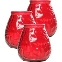 COSY&TRENDY Cosy & Trendy lowboy tafelkaars - Set van 3x stuks - rood - 40 Branduren - 10 cm