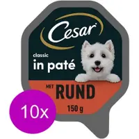 Cesar 10x Classic Kuipje Paté Rund - Hondenvoeding - 150g