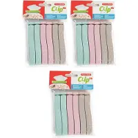 PlasticForte keuken voedsel afsluitclips - 18x stuks - vershoudclips - 11 cm - pastel - kunststof
