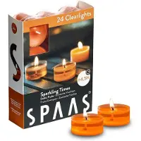 Spaas 24 Clearlights Geur, theelichten in transparante cup, ± 4,5 uur - Sparkling times - exotische vruchten