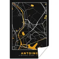 PosterMonkey Poster Antoing - Goud - Kaart - Plattegrond - Stadskaart - 40x60 cm