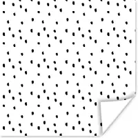 PosterMonkey Poster Zwart - Stippen - Design - Wit - 30x30 cm