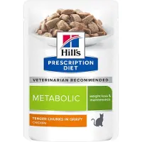 Hill's Pet Nutrition Metabolic Weight Management nat kattenvoer maaltijdzakje multipack 1 doos (12 x 85 g)