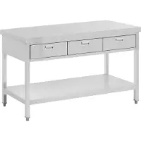 Royal Catering Roestvrijstalen tafel met lades - 150 x 60 cm - 295 kg