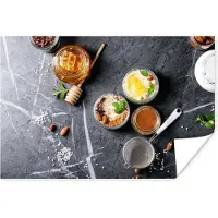PosterMonkey Poster Honing - Specerijen - Keuken - Marmer - 90x60 cm