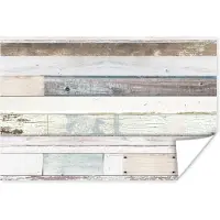 PosterMonkey Poster Hout - Planken - Wit - 90x60 cm