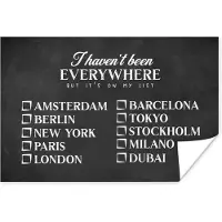 PosterMonkey Poster Spreuken - Quotes - I haven't been everywhere but it's on my list - Amsterdam - 90x60 cm