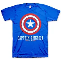 Marvel Captain America Heren Tshirt -M- Logo Blauw