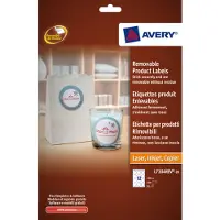 Avery L7104REV-20 verwijderbare productetiketten, diameter 60 mm, 240 etiketten, wit - 2 stuks
