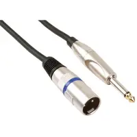 HiKOKI HQ-Power XLR-jack kabel, 1 x XLR mannelijk, 1 x jack 6.35 mm mannelijk, mono, 1.5 m, perfect voor geluidsoverdracht
