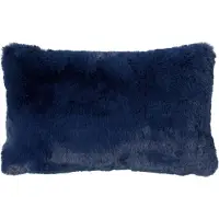 Dutch decor - ZAYA - Sierkussen 30x50 cm - bontlook - effen kleur - Insignia Blue - blauw