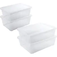 Hega hogar 4x Voedsel plastic bewaarbakjes hoog/diep 2 liter en laag 2,5 liter transparant - Vershoudbakjes