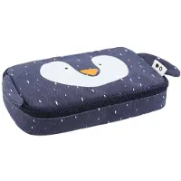 Trixie Etui - Mr. Penguin - Rechthoekige Pennenzak - Schoolspullen voor jongens en meisjes - Blauw