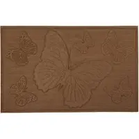 Clayre & Eef Deurmat 75x45 cm Bruin Synthetisch Rechthoek Vlinder Mat Bruin Mat