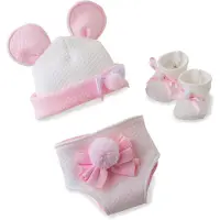 Berjuan Poppenkleding Pyjama Meisjes 38 Cm Pe Wit/roze