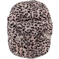Apollo Grote voetenwarmer pantoffel/slof cheetah print oud roze one size 30 x 27 cm - Voetenwarmers