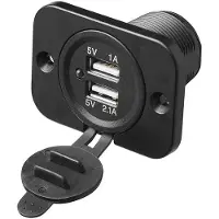 Pricenet USB-poort, dubbel, inbouwtype A, 3100mA, 12V/24V, verpakt in blisterverpakking