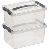 Sunware 2x Kunststof stapelbare opbergbak 6 liter 30 cm - Opbergbox