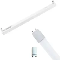 BES LED LED TL Armatuur met T8 Buis Incl. Starter - Aigi Dybolo - 60cm Enkel - 8W - Natuurlijk Wit 4200K - Beschermingsgraad