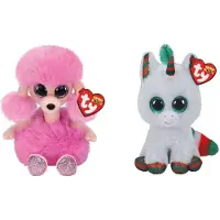 TY - Knuffel - Beanie Boo's - Camilla Poodle & Christmas Unicorn