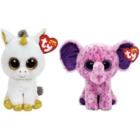 TY - Knuffel - Beanie Boo's - Pegasus Unicorn & Eva Elephant