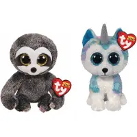 TY - Knuffel - Beanie Boo's - Dangler Sloth & Helena Husky