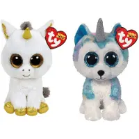 TY - Knuffel - Beanie Boo's - Pegasus Unicorn & Helena Husky