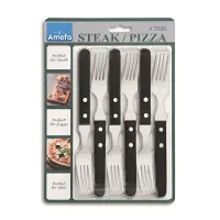 Amefa Pizza - 6 Steakvorken - Zwart