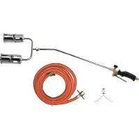 Idealgas Gasbrander - 2 Koppige Dakbrander - Onkruidbrander met Gashendel - 5 meter Gasslang incl Slangbreukbeveiliging