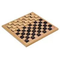 Longfield Games Damset compleet – Damstenen van Berkenhout Ø 30 mm – Bord 29 x 29 cm – Luxe Dambord voor Beginners & Gevorderden –