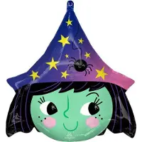 Anagram Folieballon Witch 48 Cm Paars/groen