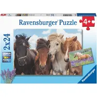 Ravensburger Kinderen Puzzel 05148 Paardenliefde Puzzel voor Kinderen vanaf 4 Jaar met 2 x 24 Stukken