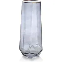 Mondex Vaas Serine | Mondex glas grijs 12.5x12.5x29.5 cm vazen | NADUVI