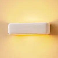 Sollux Wandlamp Noris, dimbaar, wit / opaal, Woon-/ Eetkamer, Keramiek, Modern, wandlamp