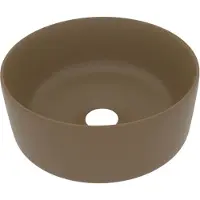 vidaXL Wastafel rond 40x15 cm keramiek matcrème