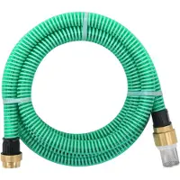 vidaXL - Zuigslang - met - messing - koppelingen - 1,1'' - 7 - m - PVC - groen
