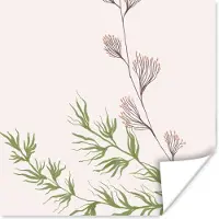 PosterMonkey Poster Roze - Pastel - Bloemen - 100x100 cm XXL