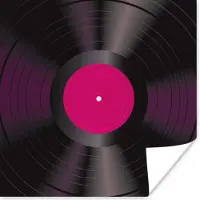 PosterMonkey Poster LP's vinyl - Roze - Retro - 100x100 cm XXL