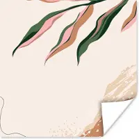 PosterMonkey Poster Blad - Stippen - Zand - Abstract - 75x75 cm