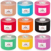 NASARA Kinesiotape - mix kleuren | | 6st | Huidvriendelijk | Sporttape