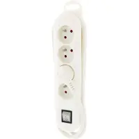 Exin stekkerdoos – 4–voudig – penaarde – met schakelaar – 3 x 1.5 mm – 1.5 m – wit