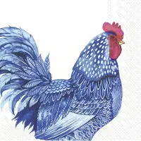 IHR Feest servetten kip - 60x Blauw - 3-laags - Pasen/Lente - 33 x 33 cm