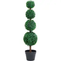 vidaXL - Kunstplant - met - pot - buxus - bolvorming - 90 - cm - groen